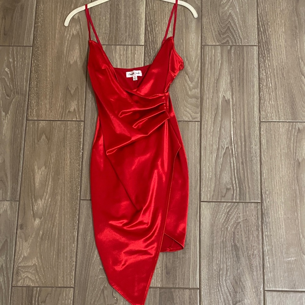 Emerald Sundae Asymmetrical Red Dress